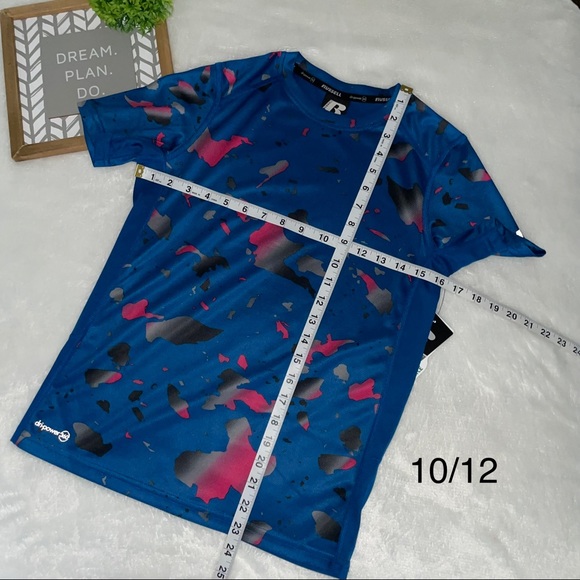 Russell Boys Printed T-shirt Dripower 360 moisture wicking reflective size 8 - Picture 10 of 10